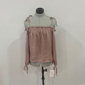 La Hearts Dusty Rose Off-Shoulder Blouse